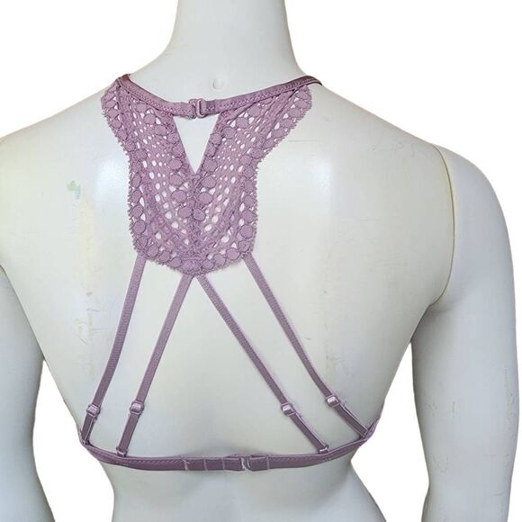 Victoria's Secret Purple Lace High Neck Bralette (XS) - Picture 2 of 5